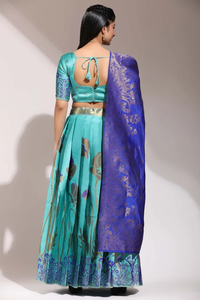 South Indian Festival Traditional Half Saree EcoPattu - Image 44