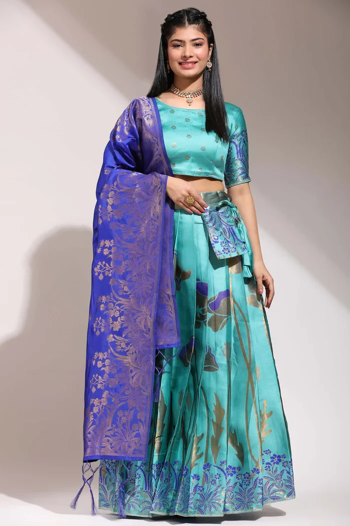 South Indian Festival Traditional Half Saree EcoPattu - Image 45