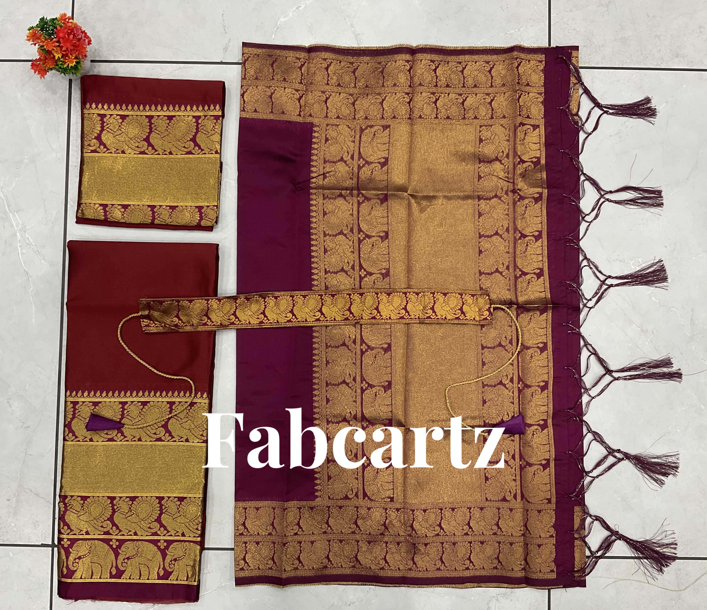 South Indian Festival Traditional Half Saree Pochampalli - Image 46