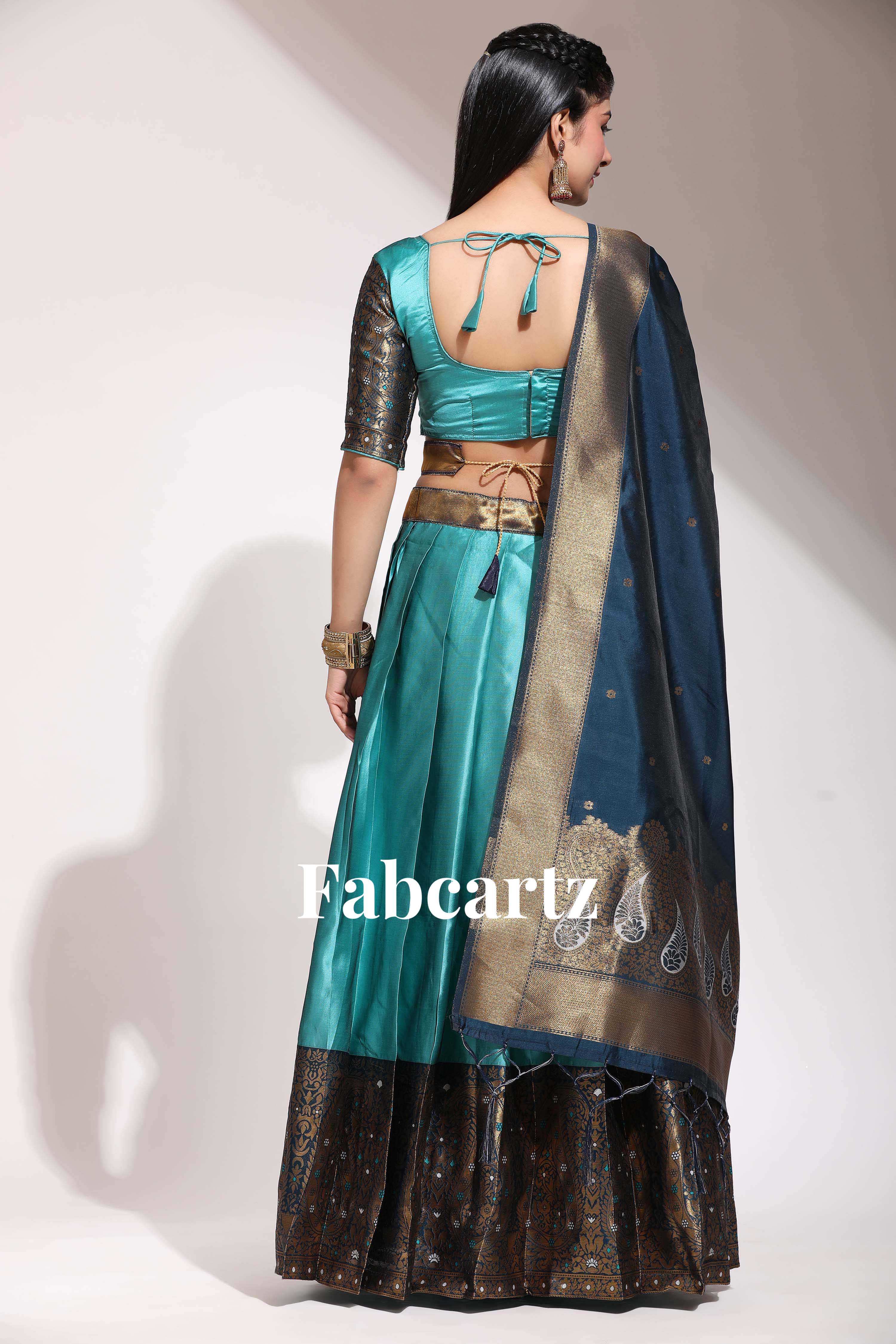 South Indian Festival Traditional Half Saree Sarojini - Image 12