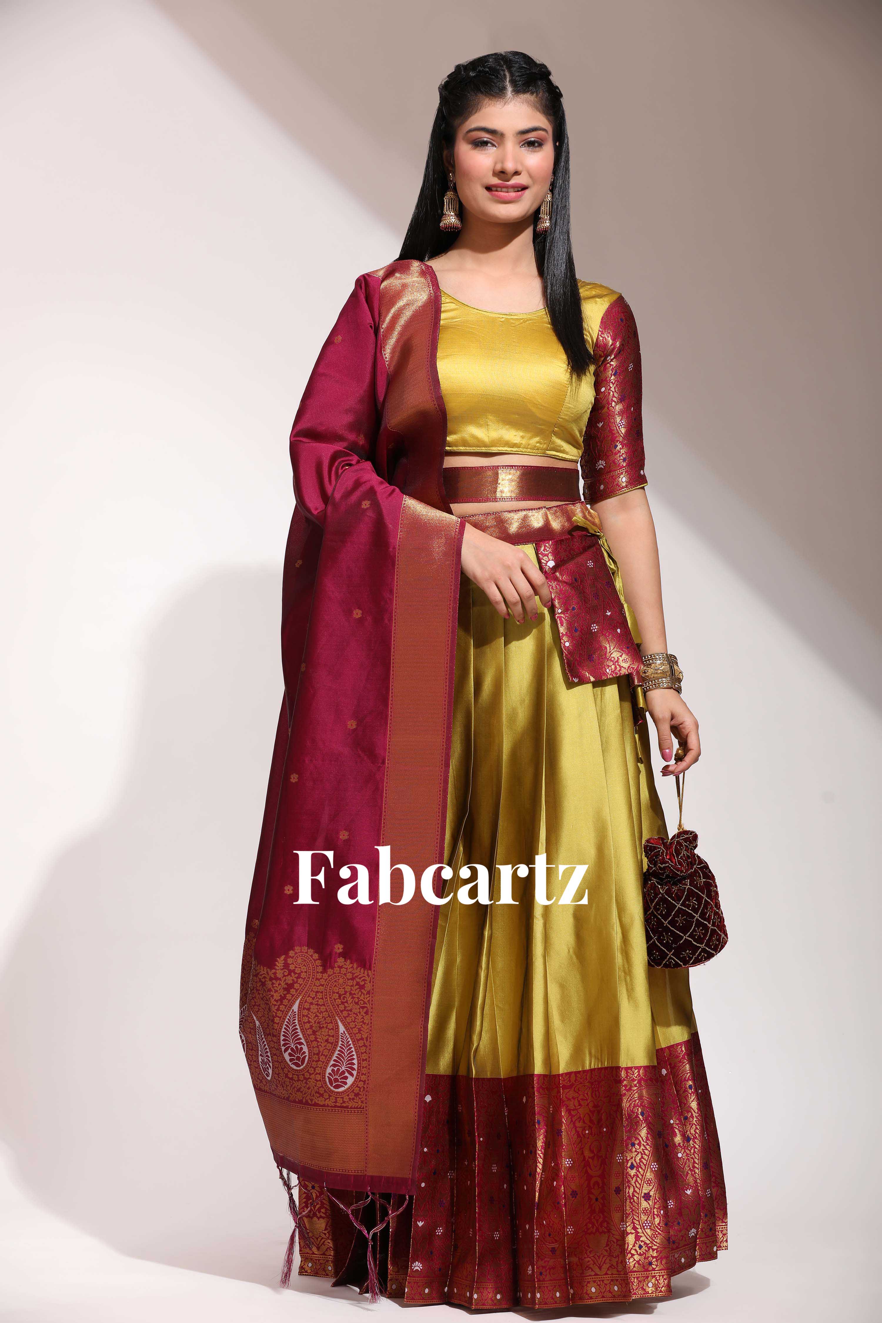 South Indian Festival Traditional Half Saree Sarojini - Image 31