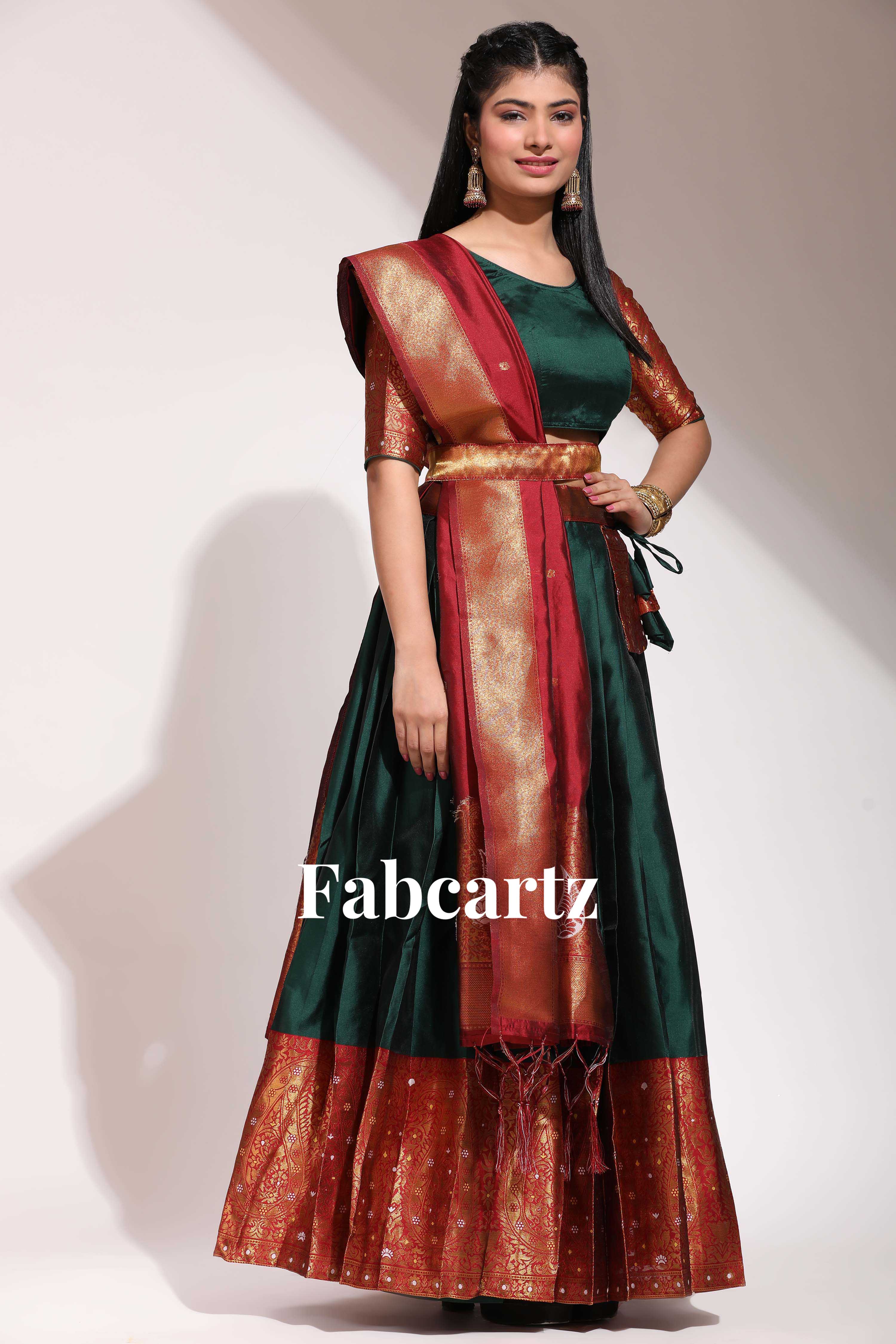 South Indian Festival Traditional Half Saree Sarojini - Image 34