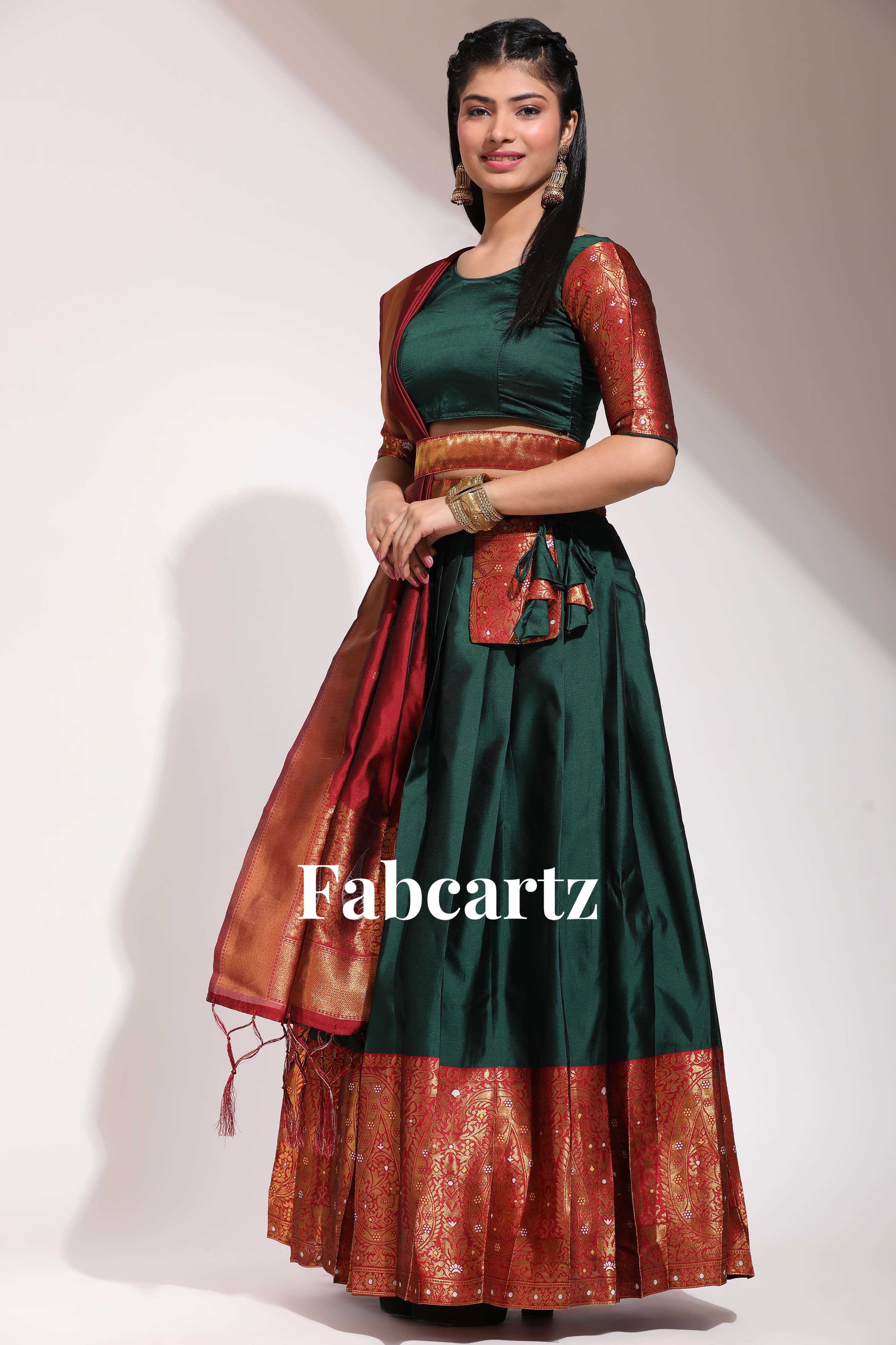 South Indian Festival Traditional Half Saree Sarojini - Image 35