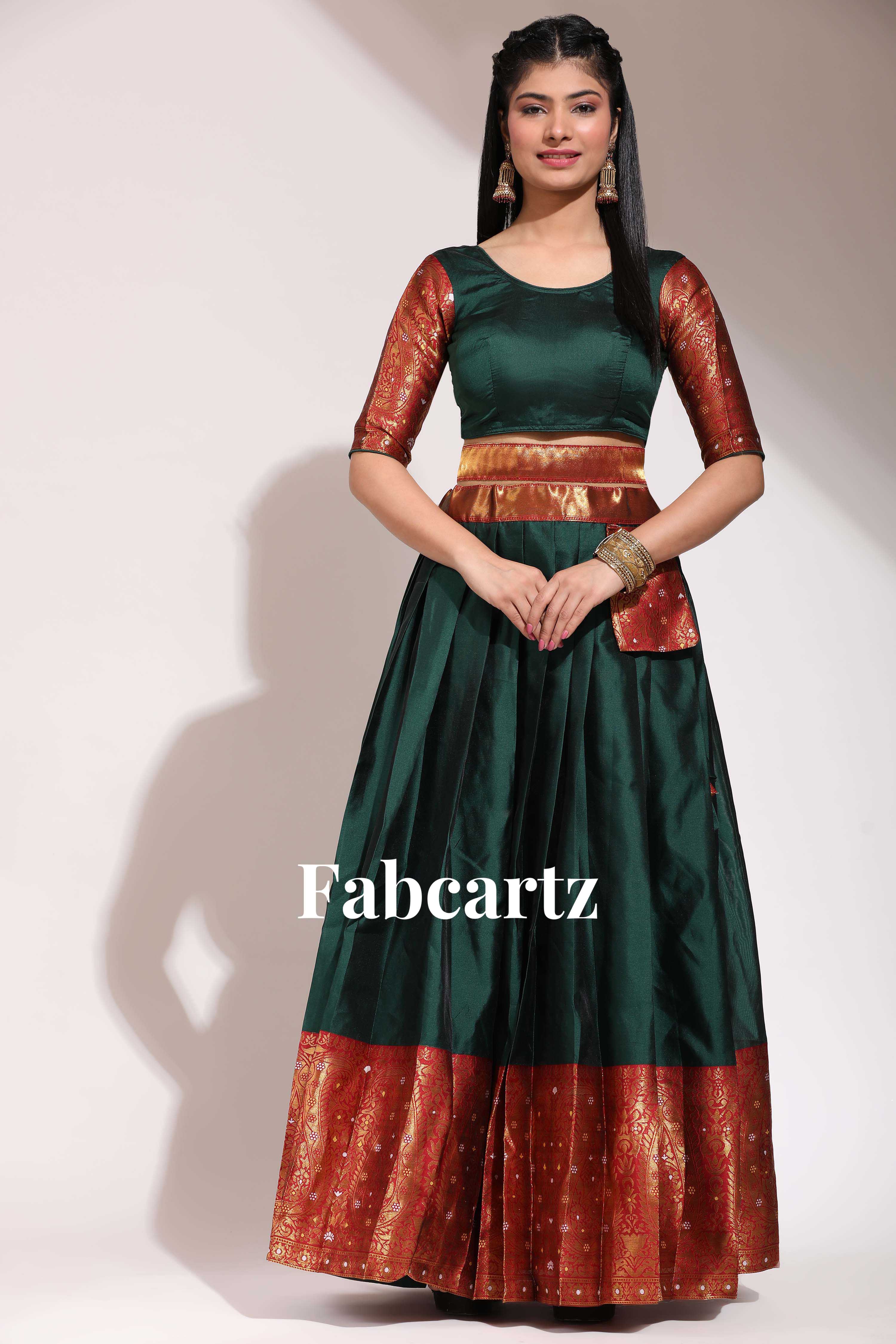 South Indian Festival Traditional Half Saree Sarojini - Image 37