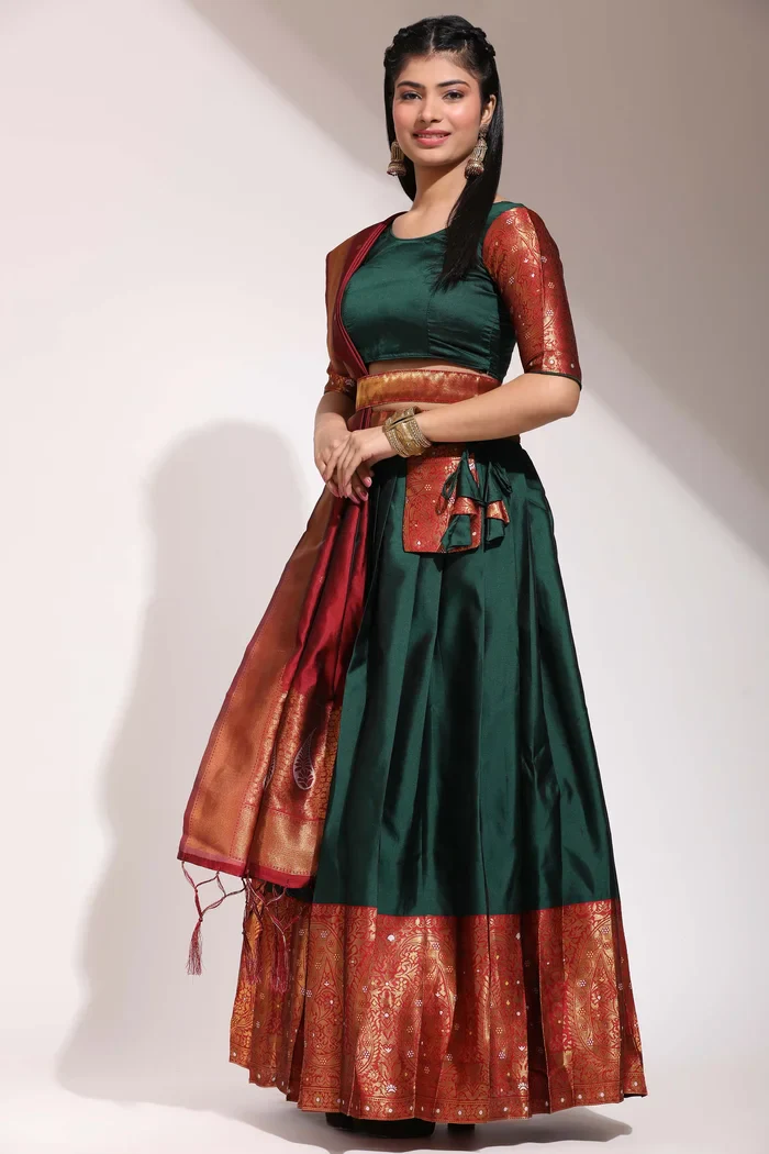 South Indian Festival Traditional Half Saree Sarojini - Image 14
