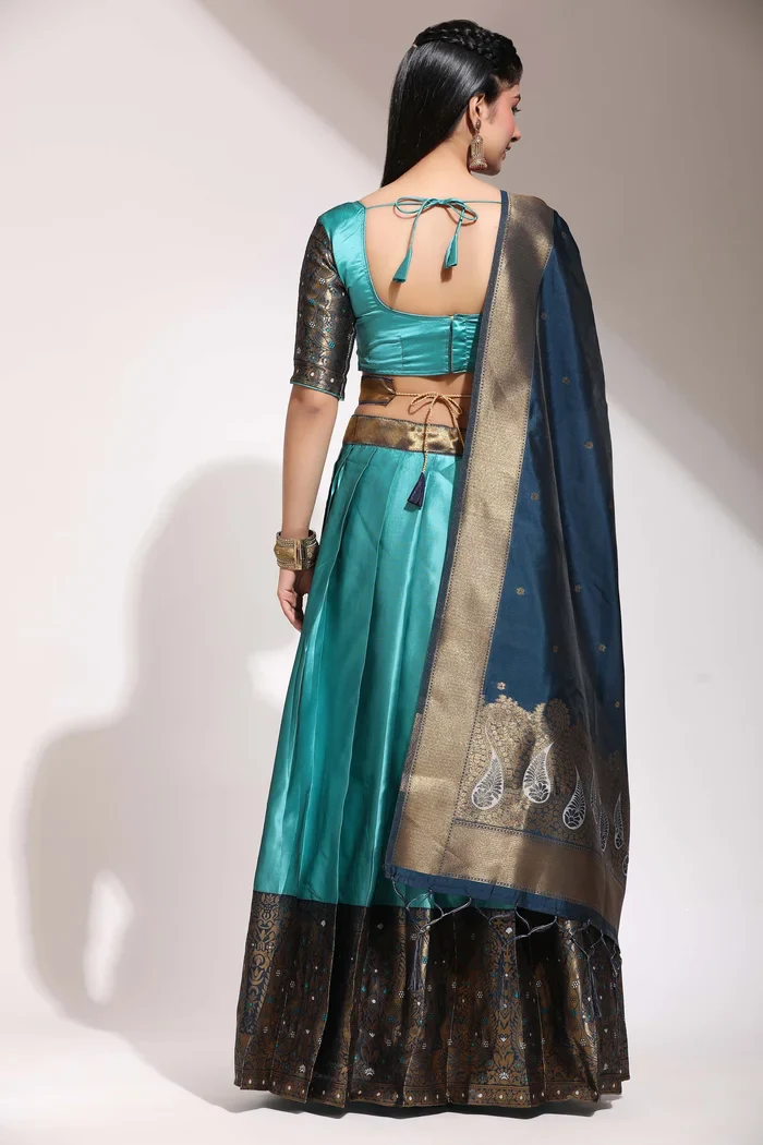 South Indian Festival Traditional Half Saree Sarojini - Image 34