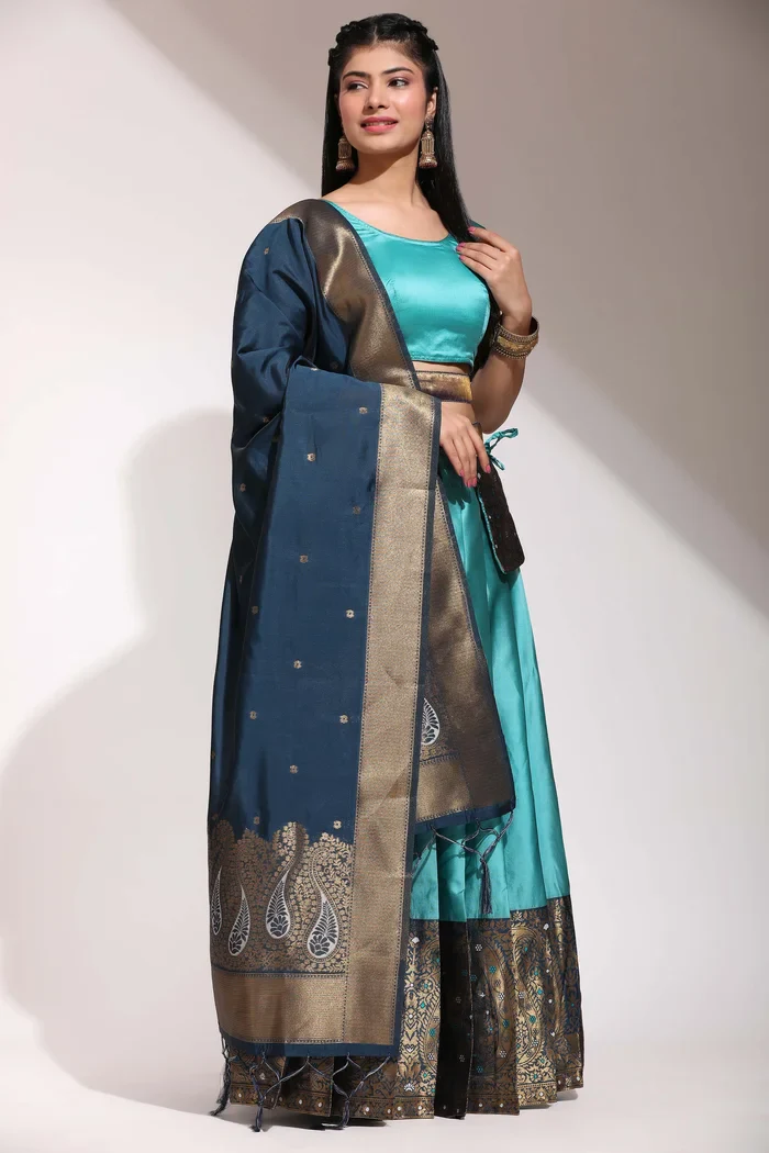 South Indian Festival Traditional Half Saree Sarojini - Image 35