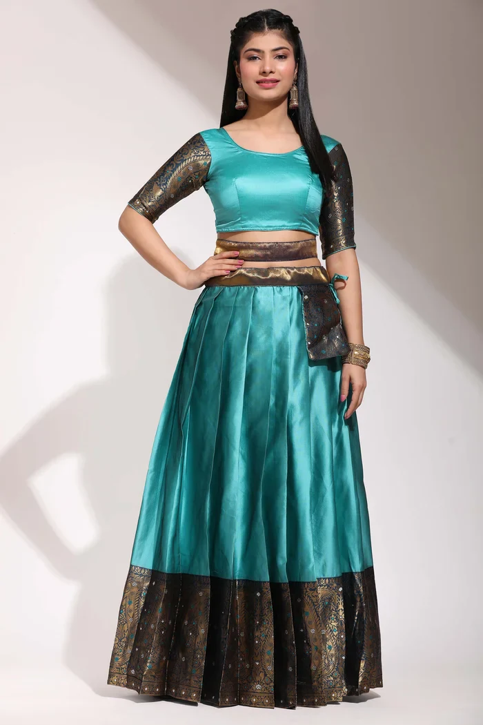 South Indian Festival Traditional Half Saree Sarojini - Image 38