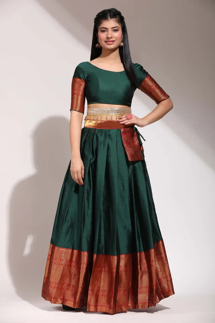 South Indian Festival Traditional Half Saree (Saraswati) - Image 105