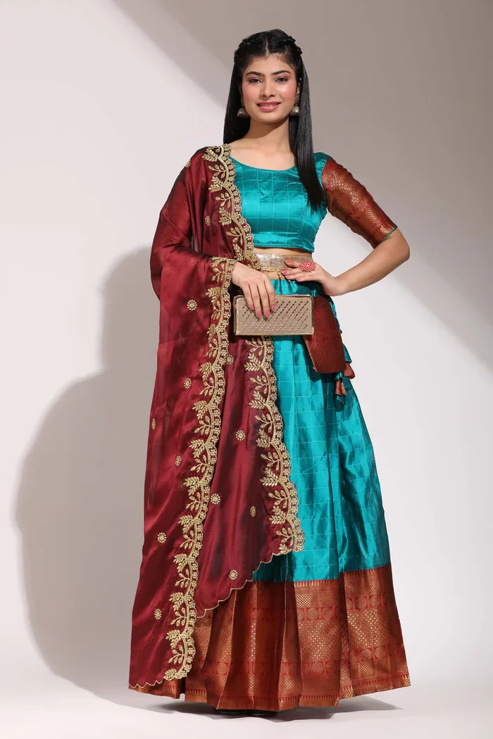 South Indian Festival Traditional Half Saree (Saraswati) - Image 121