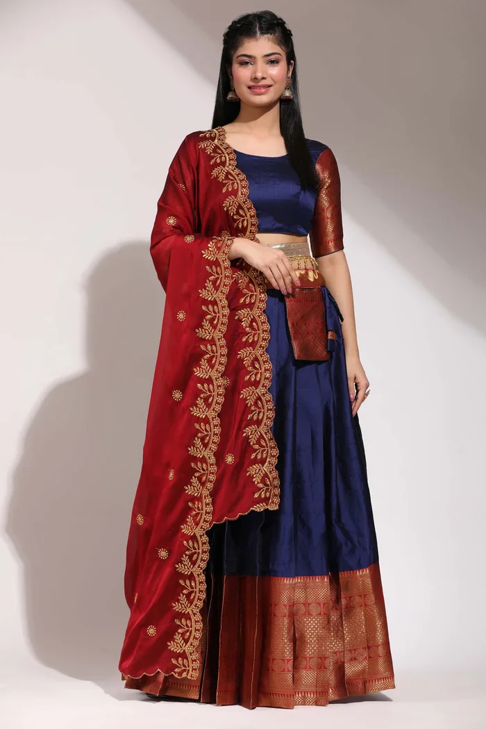 South Indian Festival Traditional Half Saree (Saraswati) - Image 136