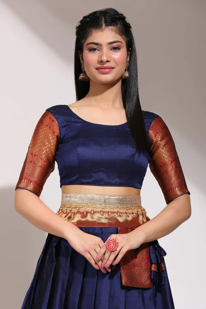 South Indian Festival Traditional Half Saree (Saraswati) - Image 139