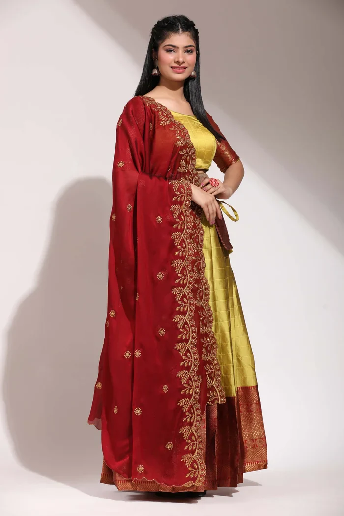 South Indian Festival Traditional Half Saree (Saraswati) - Image 145