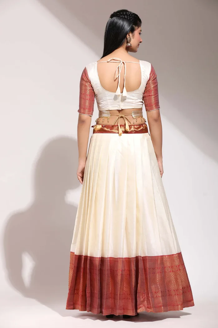 South Indian Festival Traditional Half Saree (Saraswati) - Image 17