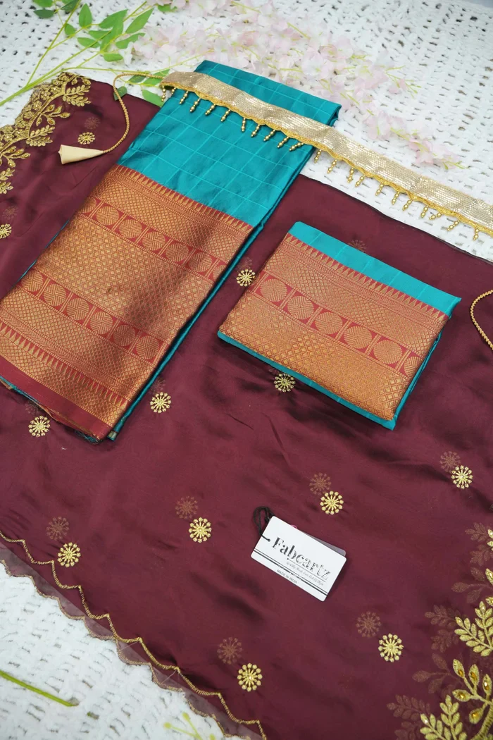 South Indian Festival Traditional Half Saree (Saraswati) - Image 180