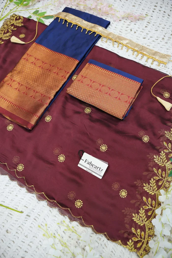 South Indian Festival Traditional Half Saree (Saraswati) - Image 187