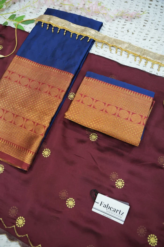 South Indian Festival Traditional Half Saree (Saraswati) - Image 188