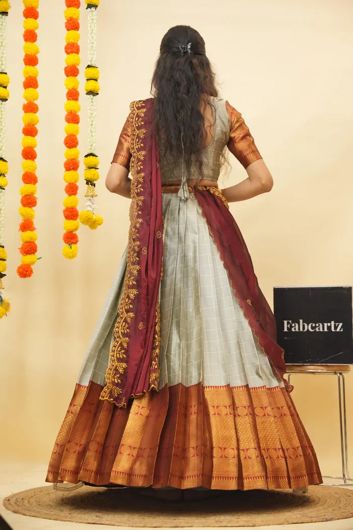 South Indian Festival Traditional Half Saree (Saraswati) - Image 200
