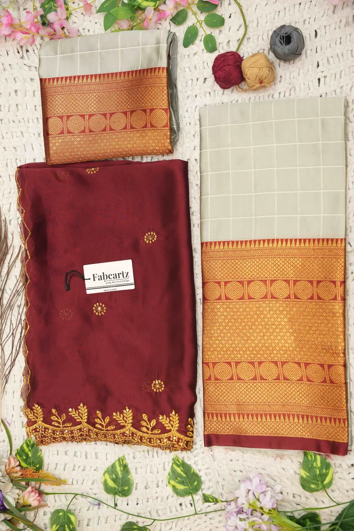 South Indian Festival Traditional Half Saree (Saraswati) - Image 208