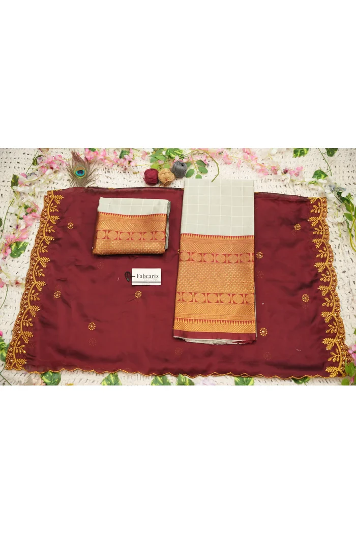 South Indian Festival Traditional Half Saree (Saraswati) - Image 214