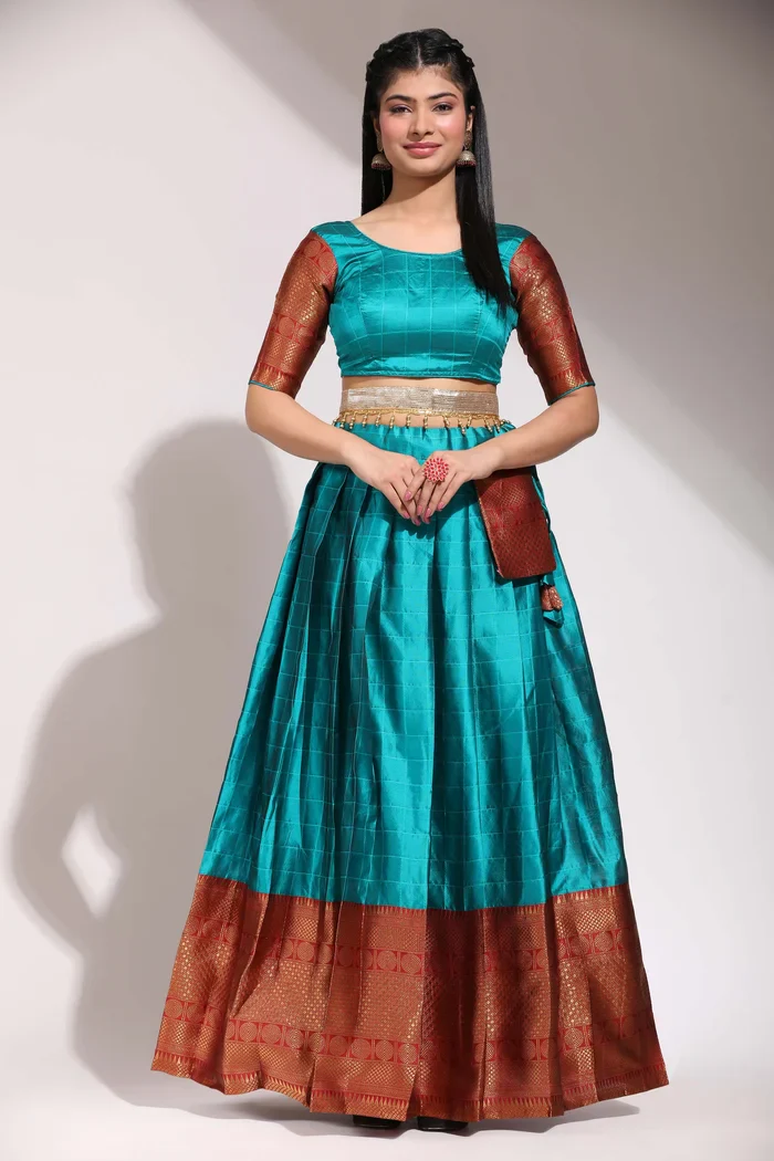 South Indian Festival Traditional Half Saree (Saraswati) - Image 27