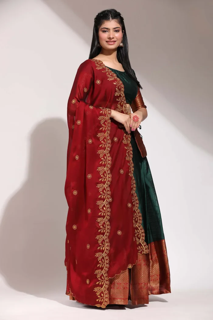South Indian Festival Traditional Half Saree (Saraswati) - Image 3