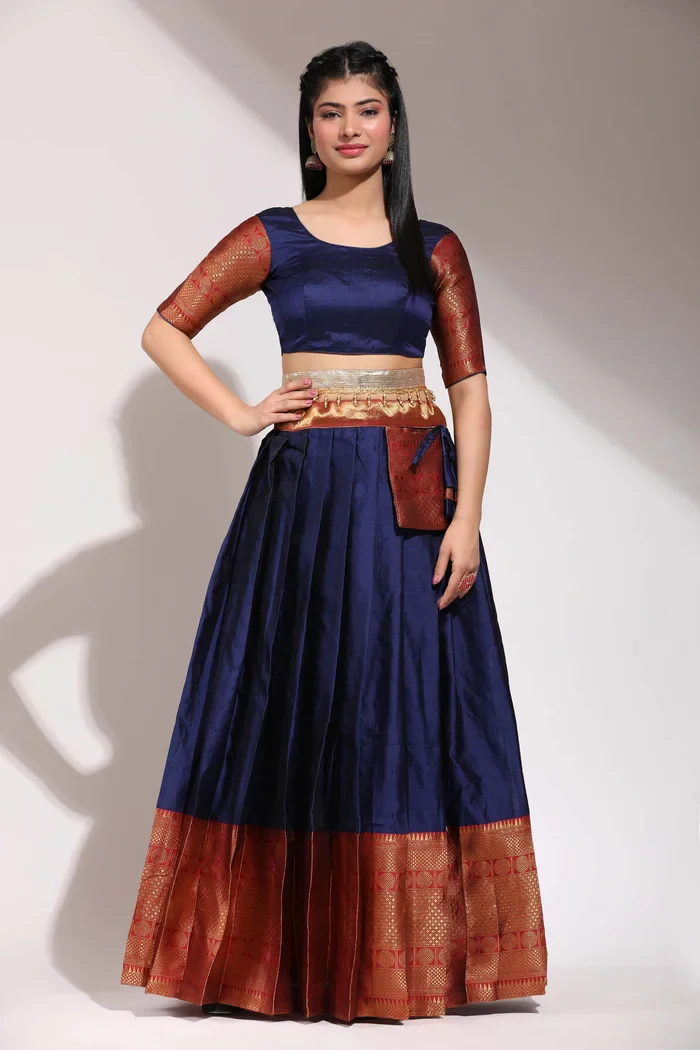 South Indian Festival Traditional Half Saree (Saraswati) - Image 38
