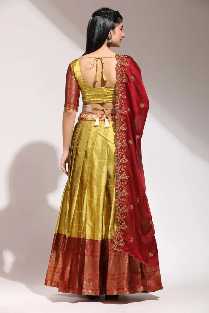 South Indian Festival Traditional Half Saree (Saraswati) - Image 45