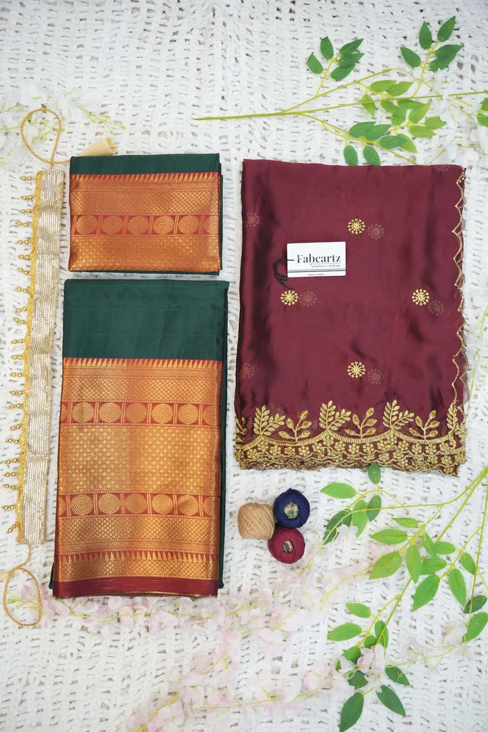 South Indian Festival Traditional Half Saree (Saraswati) - Image 66