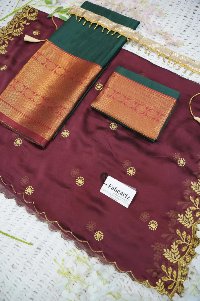 South Indian Festival Traditional Half Saree (Saraswati) - Image 70