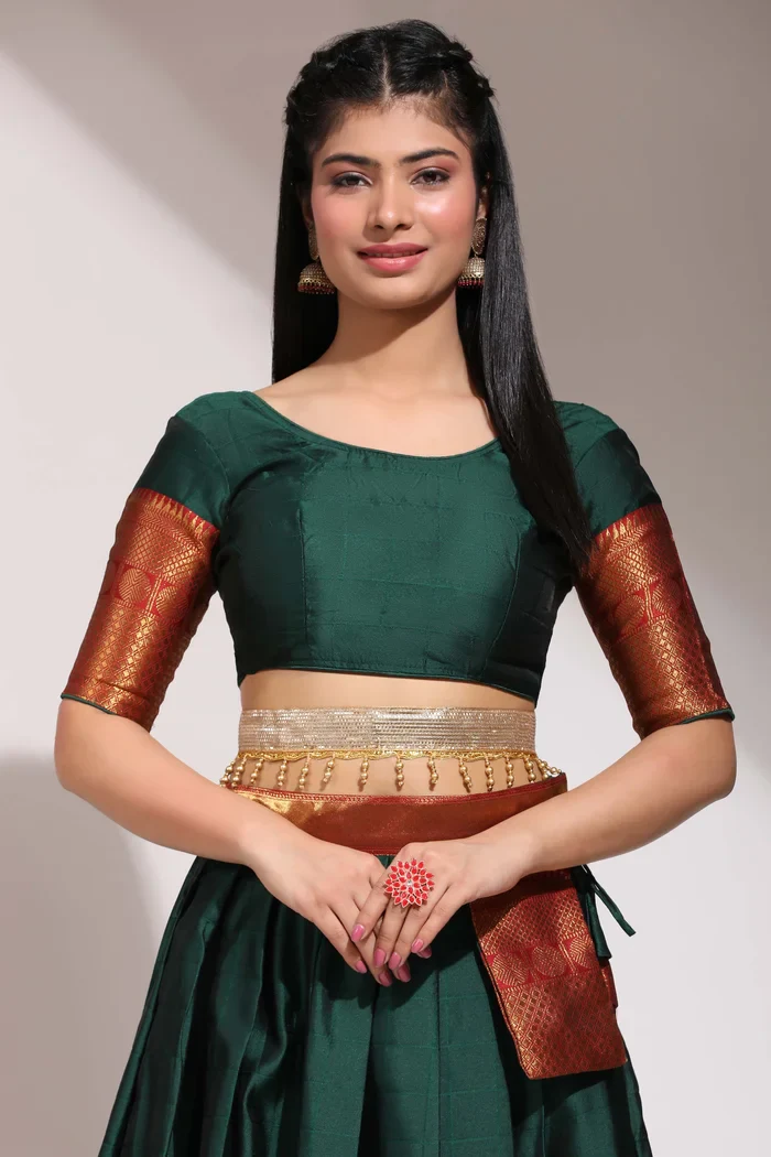 South Indian Festival Traditional Half Saree (Saraswati) - Image 8