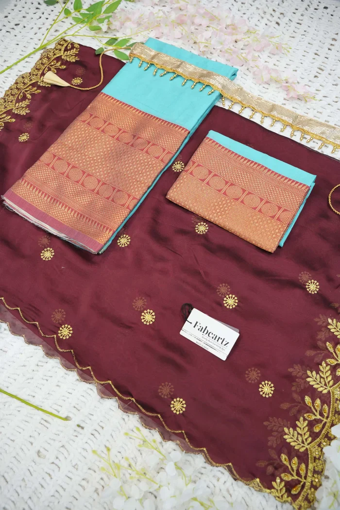 South Indian Festival Traditional Half Saree (Saraswati) - Image 98