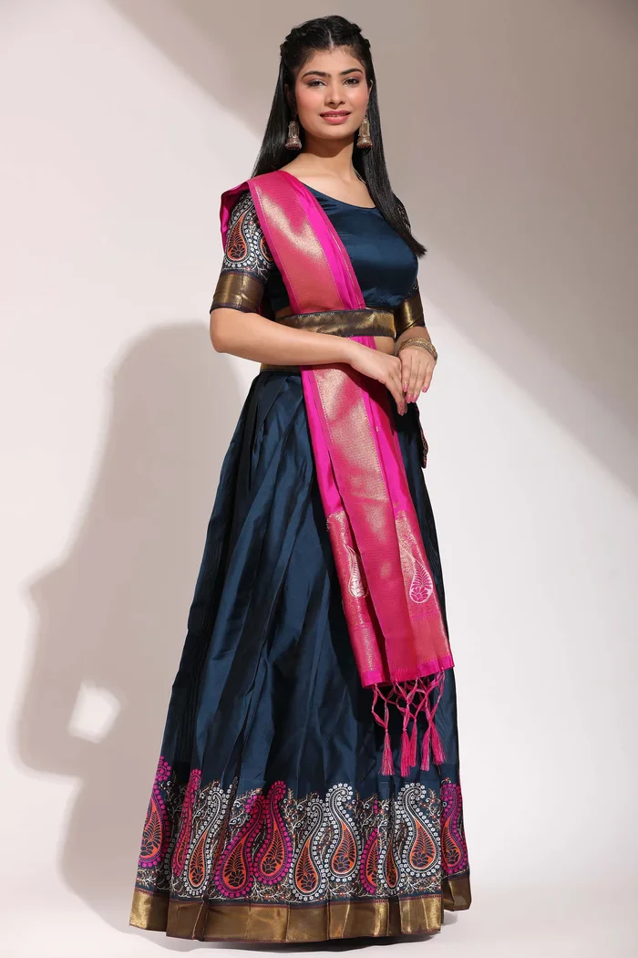 South Indian Festival Traditional Half Saree Parvati - Image 25
