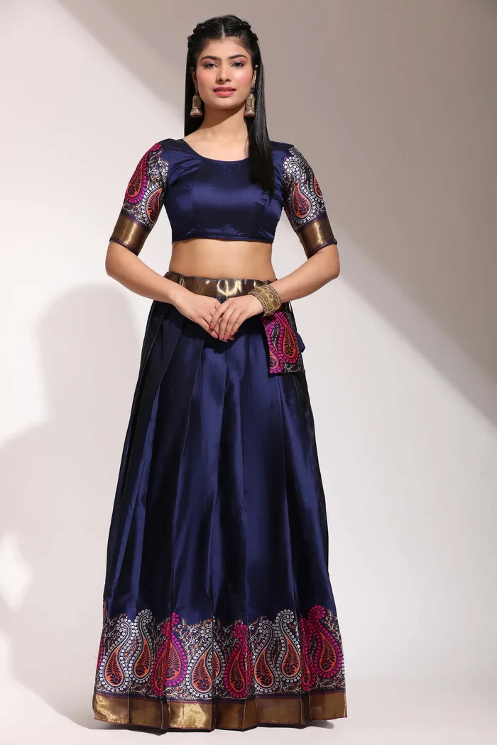 South Indian Festival Traditional Half Saree Parvati - Image 50