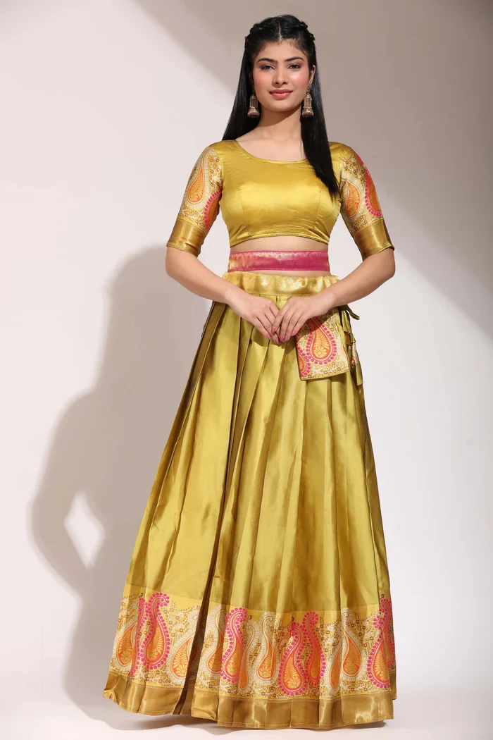 South Indian Festival Traditional Half Saree Parvati - Image 6