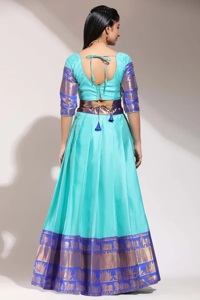 South Indian Festival Traditional Half Saree LotusPattu - Image 39