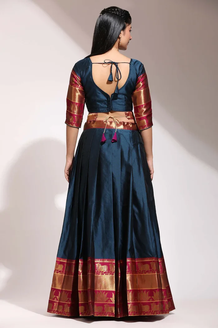 South Indian Festival Traditional Half Saree LotusPattu - Image 50