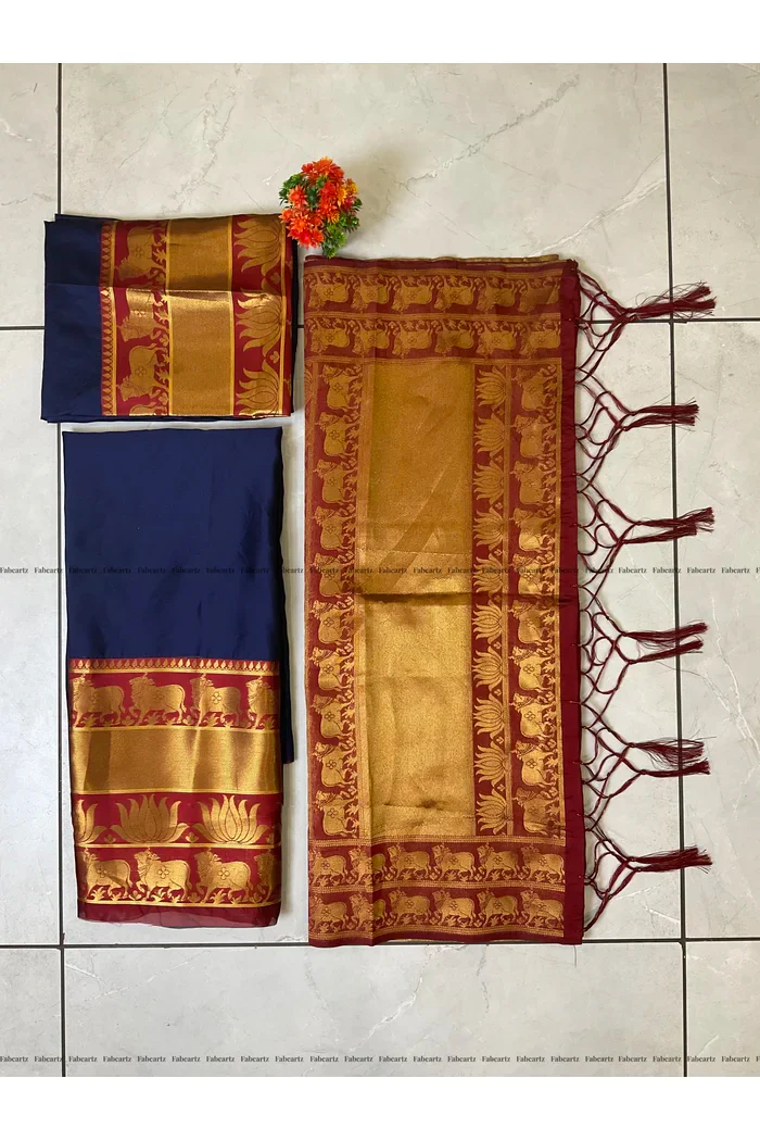 South Indian Festival Traditional Half Saree LotusPattu - Image 60