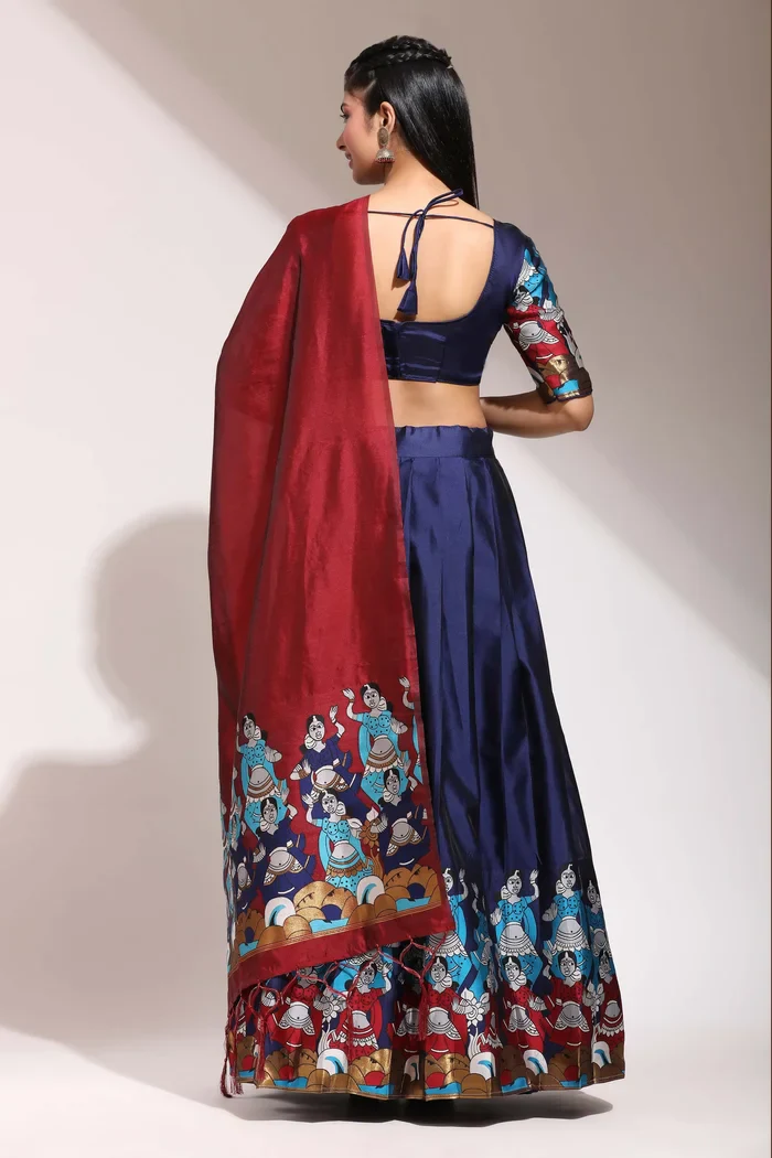 South Indian Festival Traditional Half Saree Dhingli - Image 12