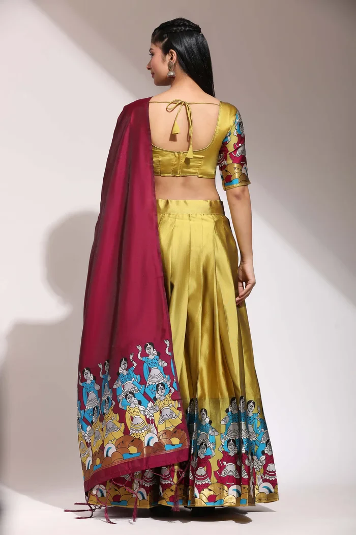 South Indian Festival Traditional Half Saree Dhingli - Image 23