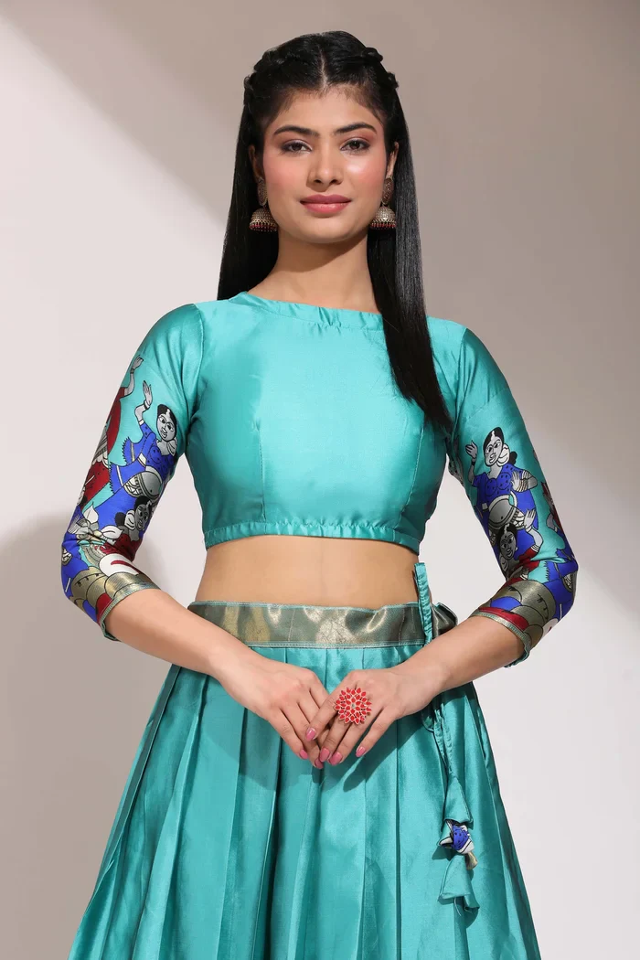 South Indian Festival Traditional Half Saree Dhingli - Image 39