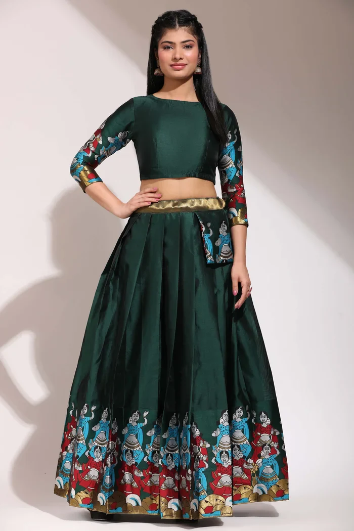 South Indian Festival Traditional Half Saree Dhingli - Image 48
