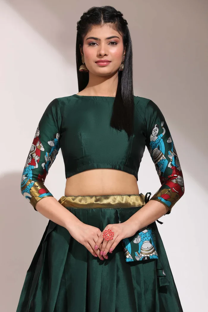 South Indian Festival Traditional Half Saree Dhingli - Image 50