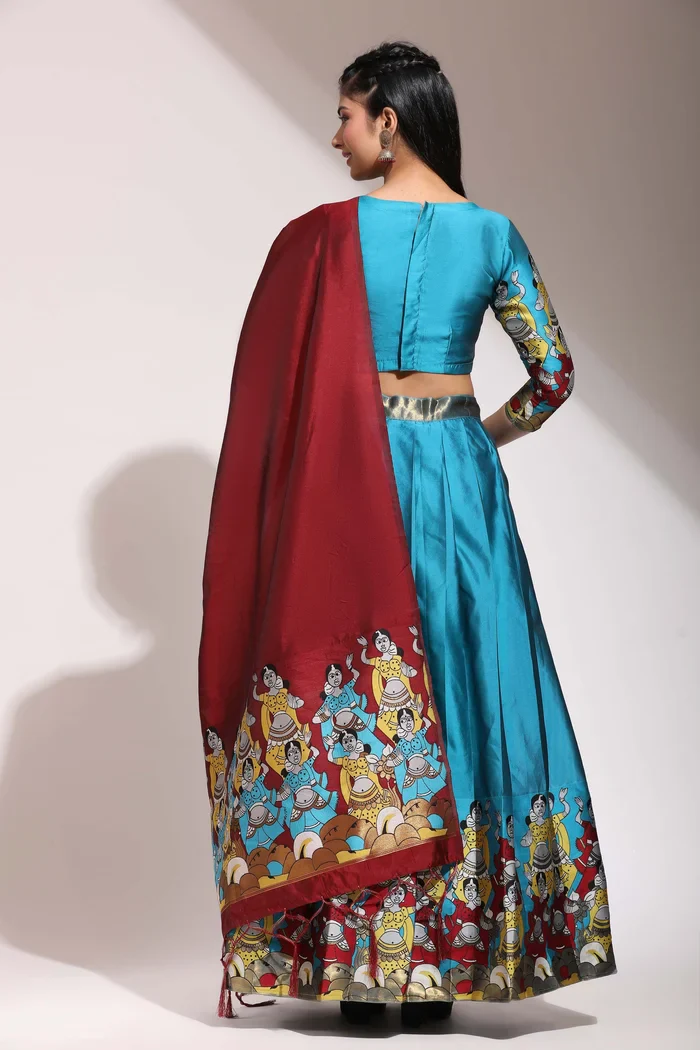 South Indian Festival Traditional Half Saree Dhingli - Image 55