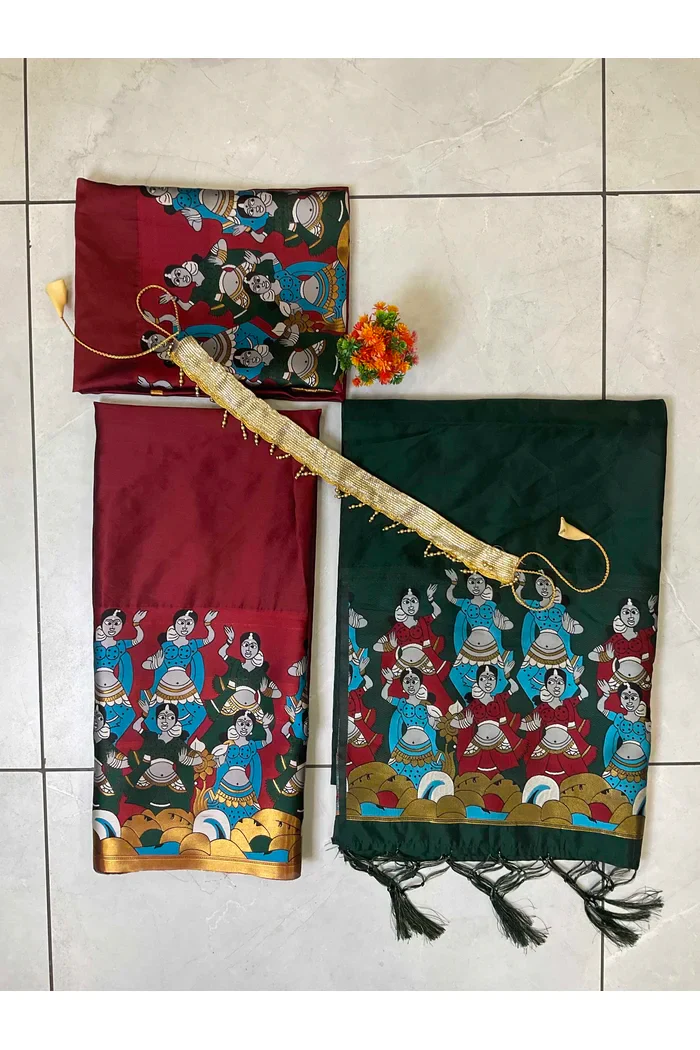 South Indian Festival Traditional Half Saree Dhingli - Image 65