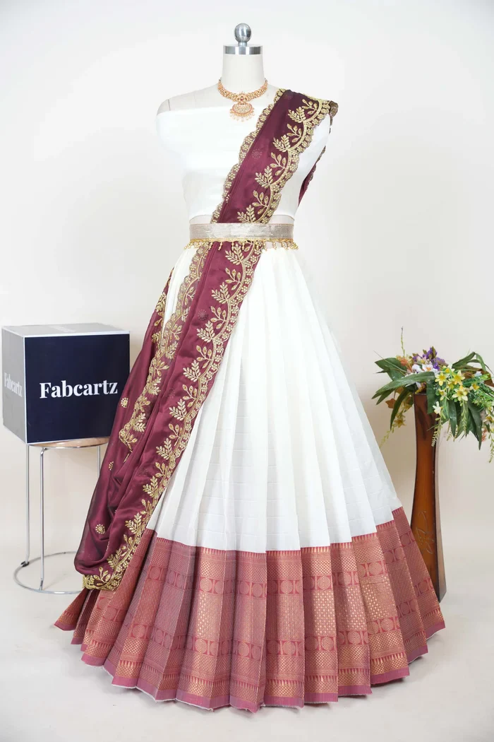 South Indian Festival Traditional Half Saree Saraswati - Image 4