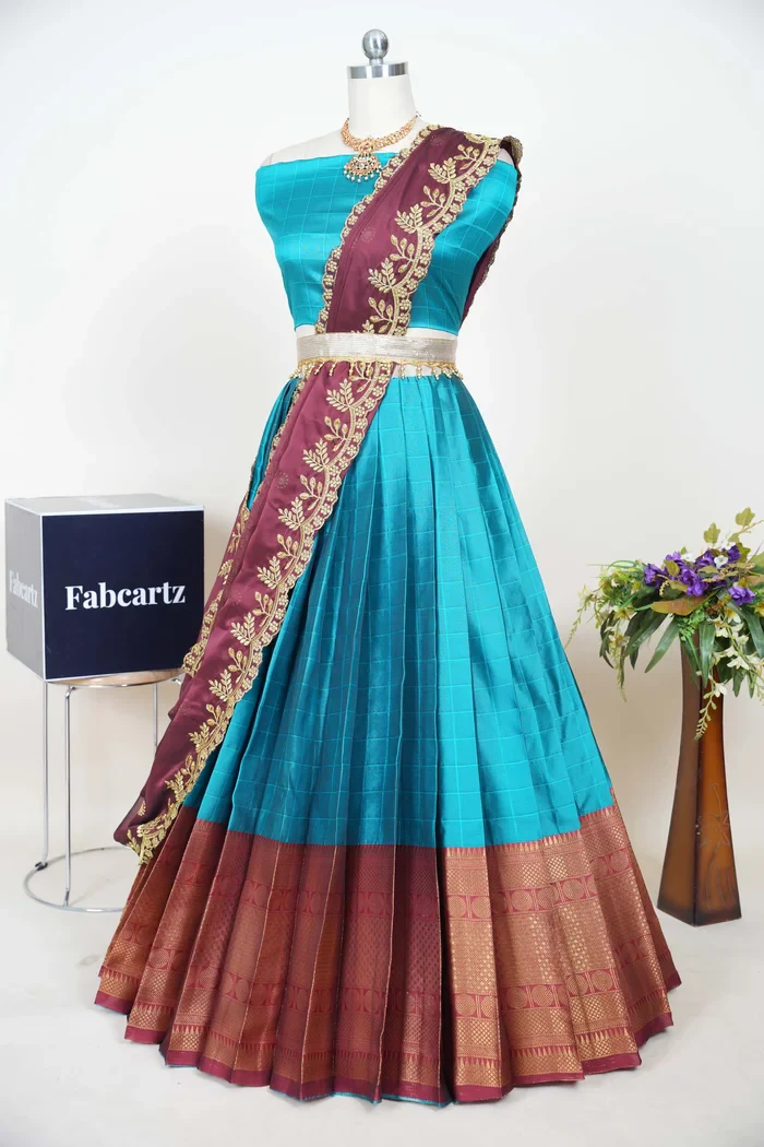 South Indian Festival Traditional Half Saree Saraswati - Image 9