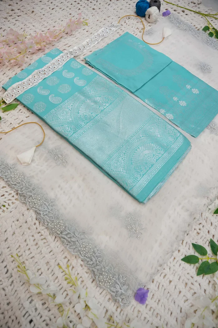 South Indian Festival Traditional Half Saree SilverKeri - Image 39