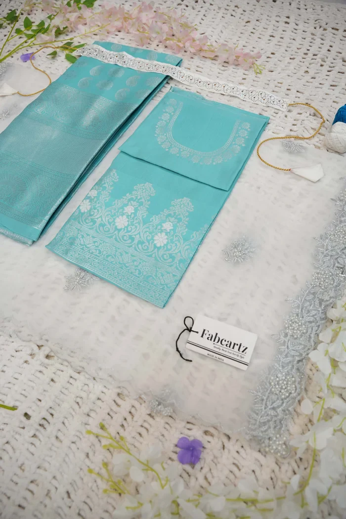 South Indian Festival Traditional Half Saree SilverKeri - Image 40