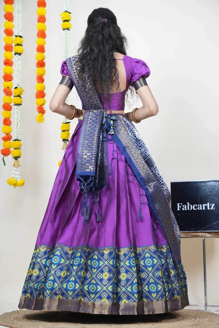 South Indian Festival Traditional Half Saree ArrowPattu - Image 12